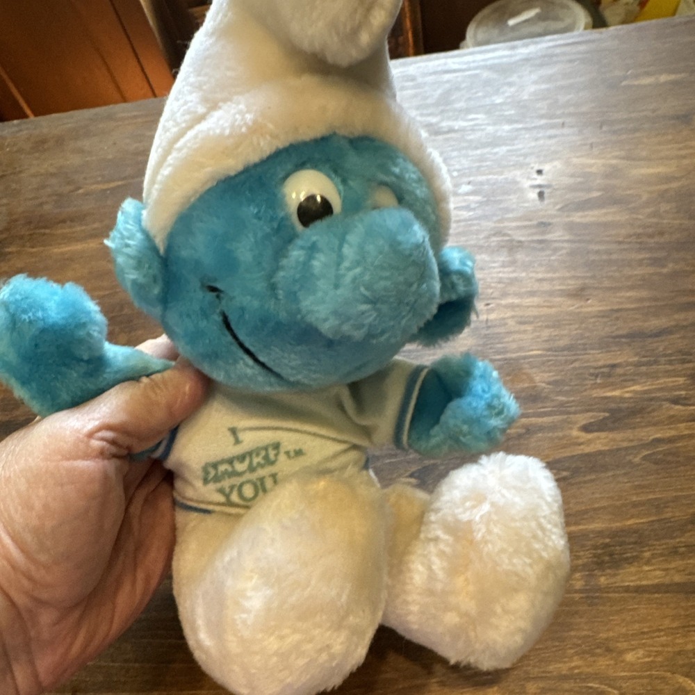 Peyo Wallace Berrie & Co Plush Smurf Stuffed Animal Blue Toy Doll Vintage 1979